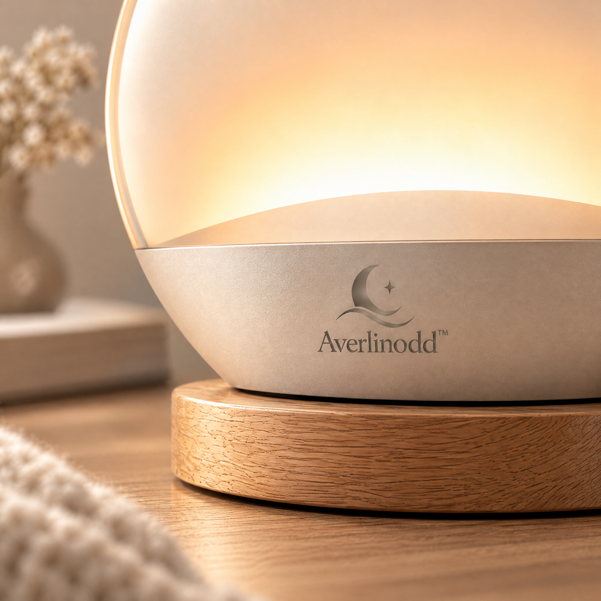 Averlinodd™ Halo Glow Bedside Lamp | Soft Ambient Nightstand Light for Cozy Bedrooms