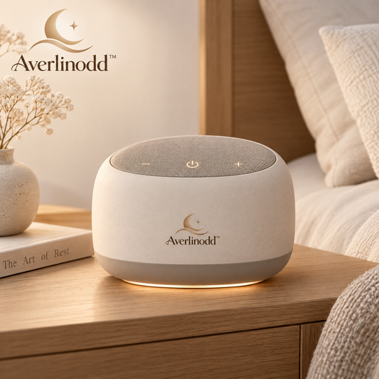 Averlinodd™ Bedside Sleep Sound Machine | Compact White Noise Companion with Soft Ambient Glow