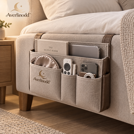 Averlinodd™ Bedside Hanging Organizer | Multi-Pocket Storage Caddy for Bed, Sofa & Nightstand