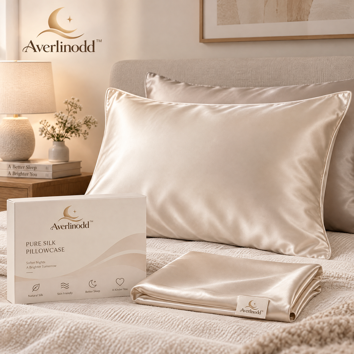 Averlinodd™ Smooth Satin Pillowcase | Soft Standard-Size Sleep Cover for Everyday Bedroom Comfort