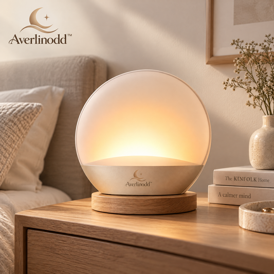 Averlinodd™ Halo Glow Bedside Lamp | Soft Ambient Nightstand Light for Cozy Bedrooms
