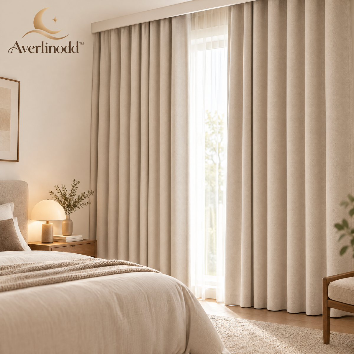 Averlinodd™ Soft Drape Curtain Panel | Cozy Textured Window Curtain for Bedroom & Living Spaces