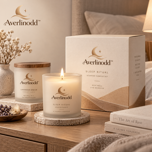 Averlinodd™ Sleep Ritual Scented Candle | Soft-Glow Bedside Candle for Evening Wind-Down