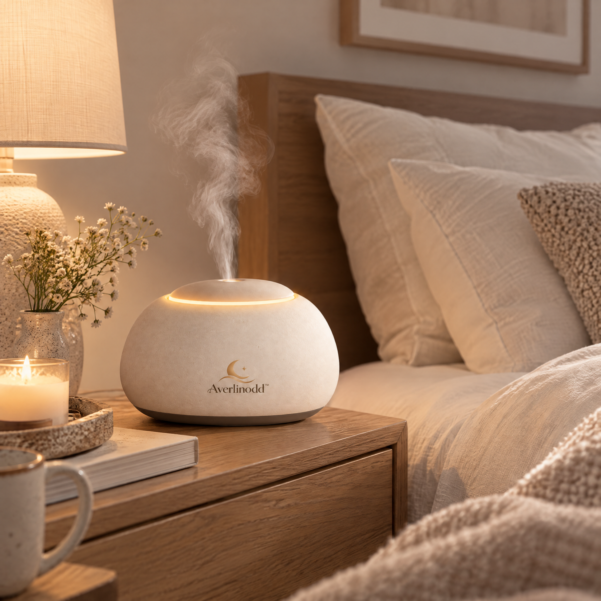 Averlinodd™ Quiet Mist Bedside Diffuser | Soft-Glow Bedroom Aroma & Ambient Mist Companion