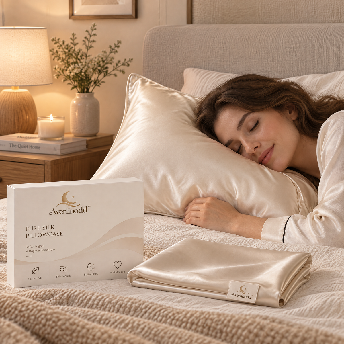 Averlinodd™ Smooth Satin Pillowcase | Soft Standard-Size Sleep Cover for Everyday Bedroom Comfort