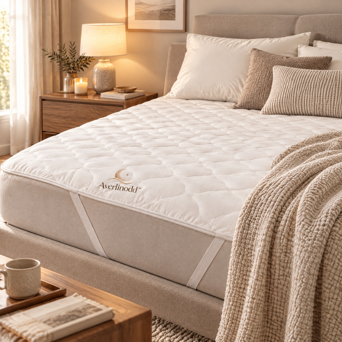 Averlinodd™ Cloud-Soft Quilted Mattress Topper | Plush 2-Inch Bed Pad with Corner Straps