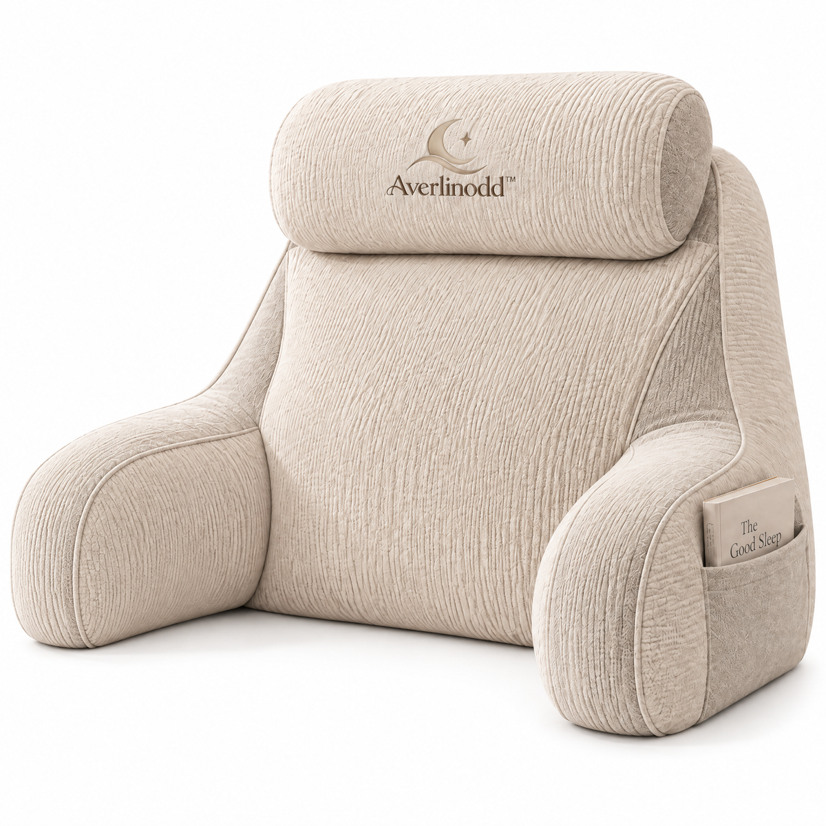 Averlinodd™ Cozy Reading Support Pillow | Bed & Sofa Backrest Cushion with Headrest and Arm Supports