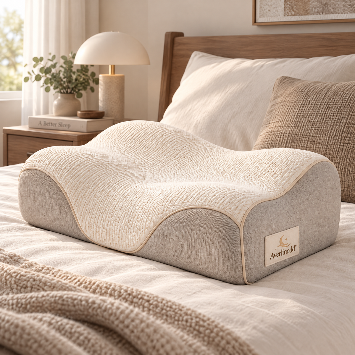 Averlinodd™ Ergonomic Wave Sleep Pillow | Contoured Support Pillow for Back, Side & Stomach Sleepers