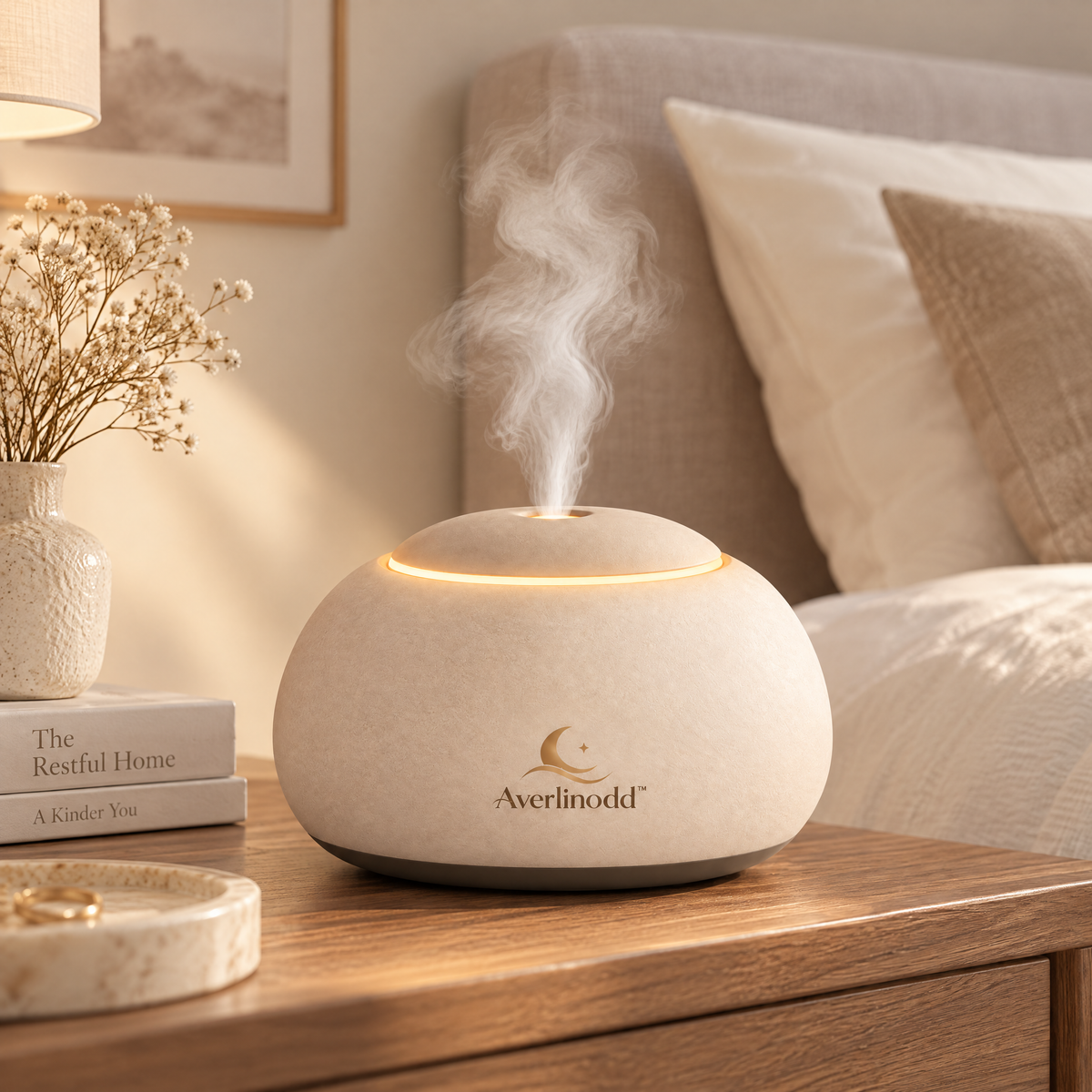 Averlinodd™ Quiet Mist Bedside Diffuser | Soft-Glow Bedroom Aroma & Ambient Mist Companion