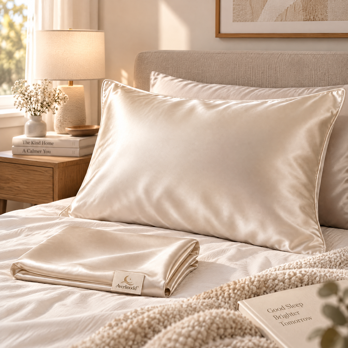 Averlinodd™ Smooth Satin Pillowcase | Soft Standard-Size Sleep Cover for Everyday Bedroom Comfort