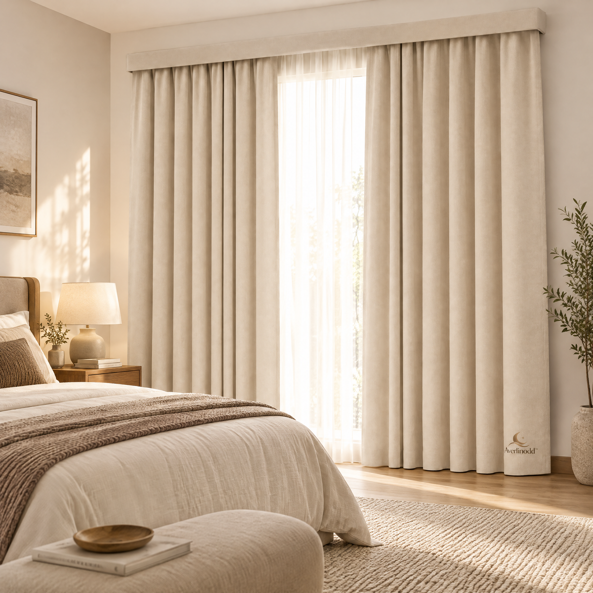 Averlinodd™ Soft Drape Curtain Panel | Cozy Textured Window Curtain for Bedroom & Living Spaces
