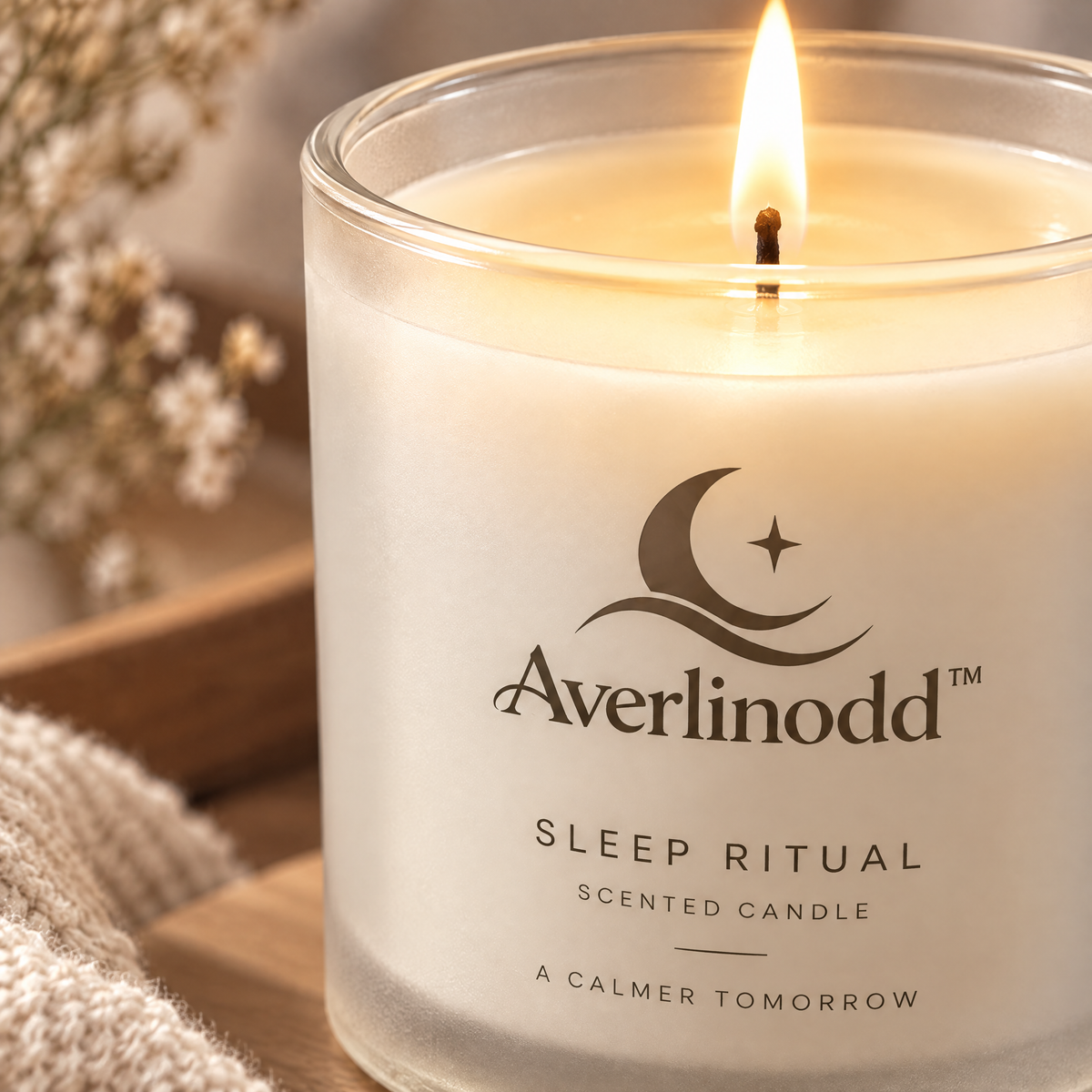 Averlinodd™ Sleep Ritual Scented Candle | Soft-Glow Bedside Candle for Evening Wind-Down