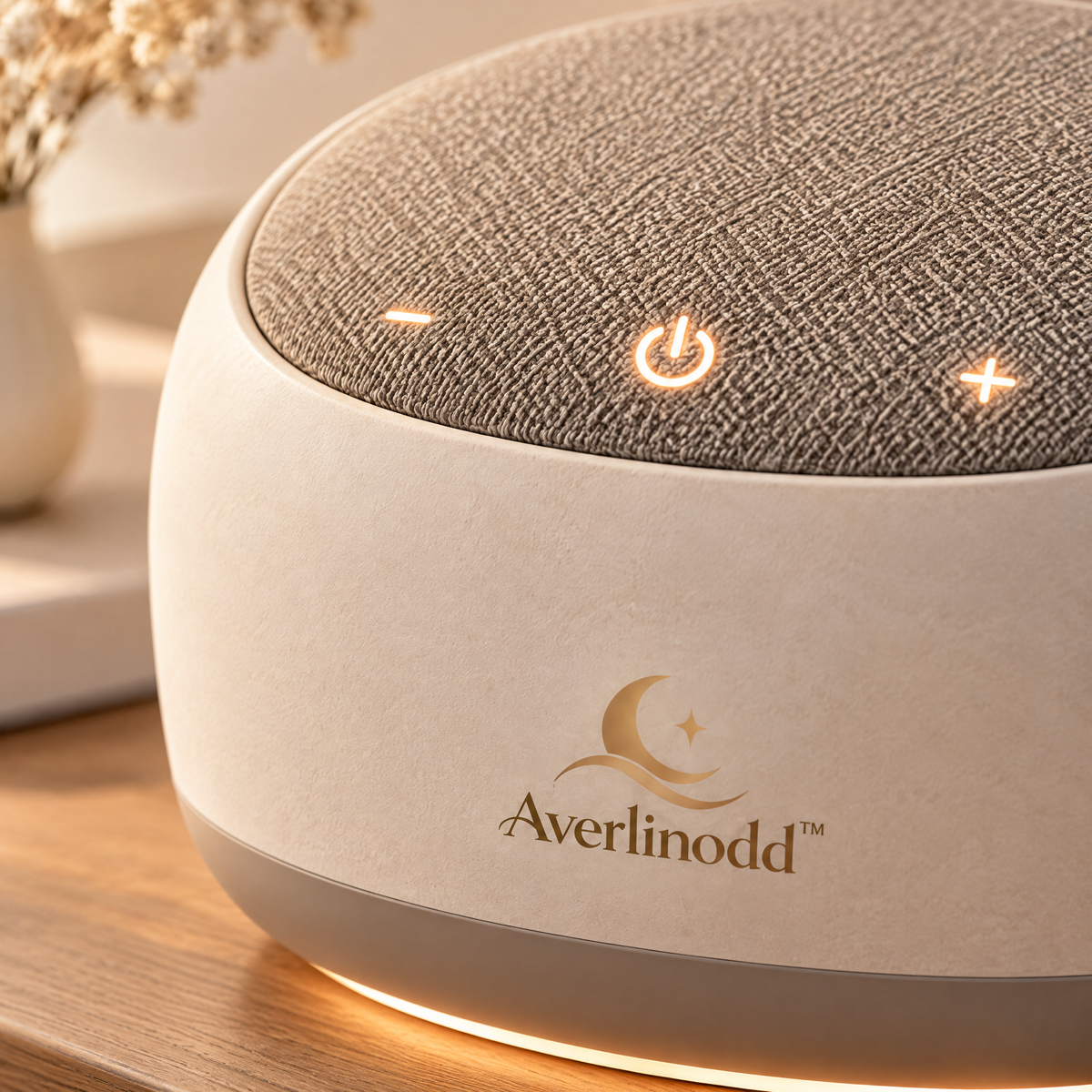 Averlinodd™ Bedside Sleep Sound Machine | Compact White Noise Companion with Soft Ambient Glow